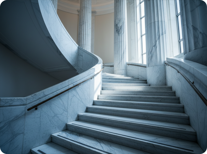 Spiral staircase inside a modern building